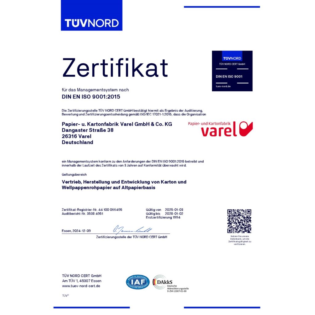 Qualitätsmanagement | ISO-Zertifikat 9001