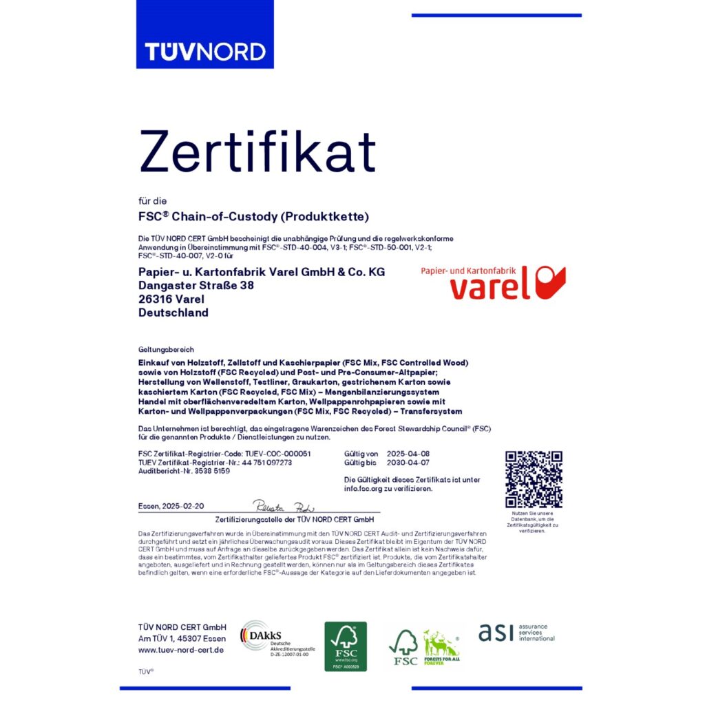 Chain of Custody | FSC®-Zertifikat