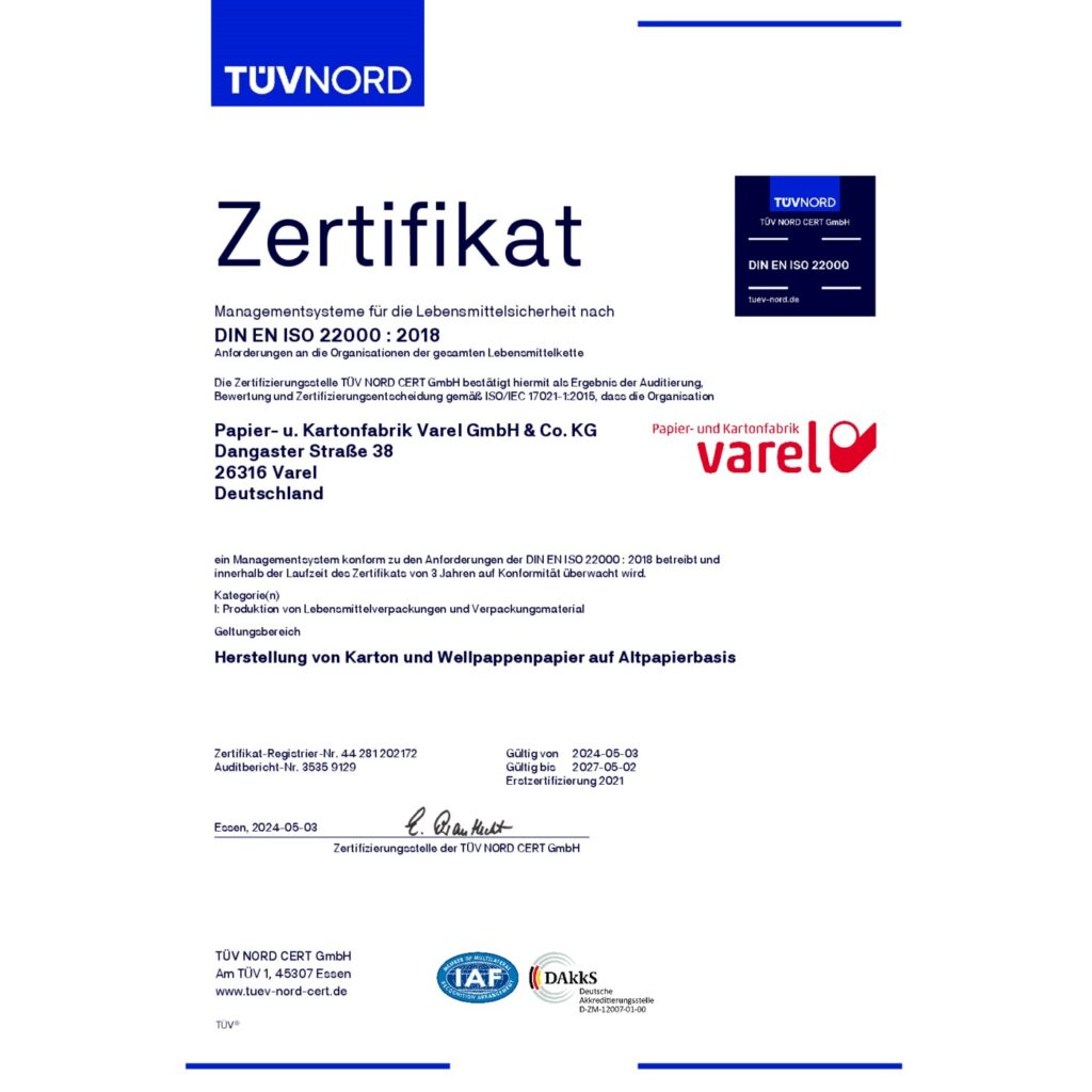 Lebensmittelsicherheit | ISO-Zertifikat 22000