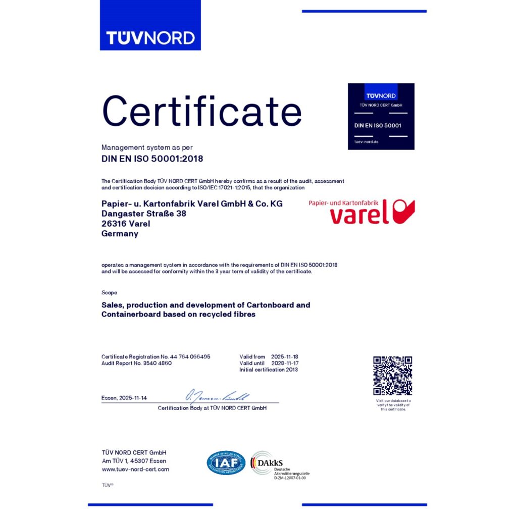 ISO certificate 50001